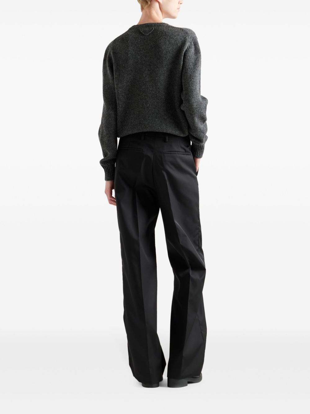 PRADA TRIANGLE-LOGO STRAIGHT TROUSERS 