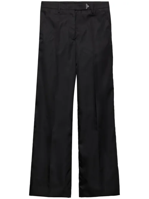 Pantalon droit à logo triangle - Prada - Modalova