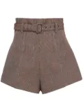 Prada pinstripe wool shorts - Brown