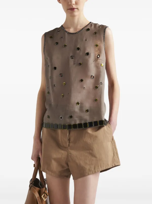 Prada Panama Shorts | Brown | FARFETCH