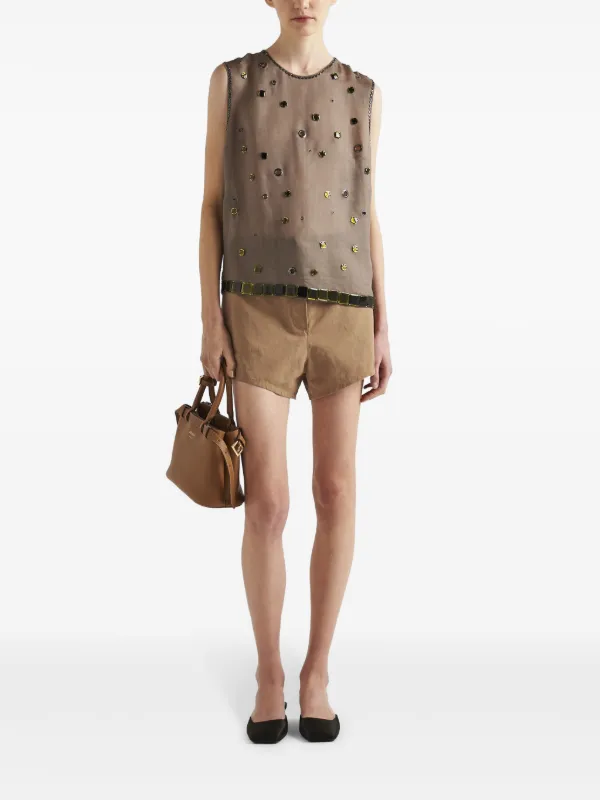 ショートパンツ PRADA Women Shorts  Burmudas P272HSOOO14WQF0241 BROWN Prada Bermuda Shorts In Brown | ModeSens