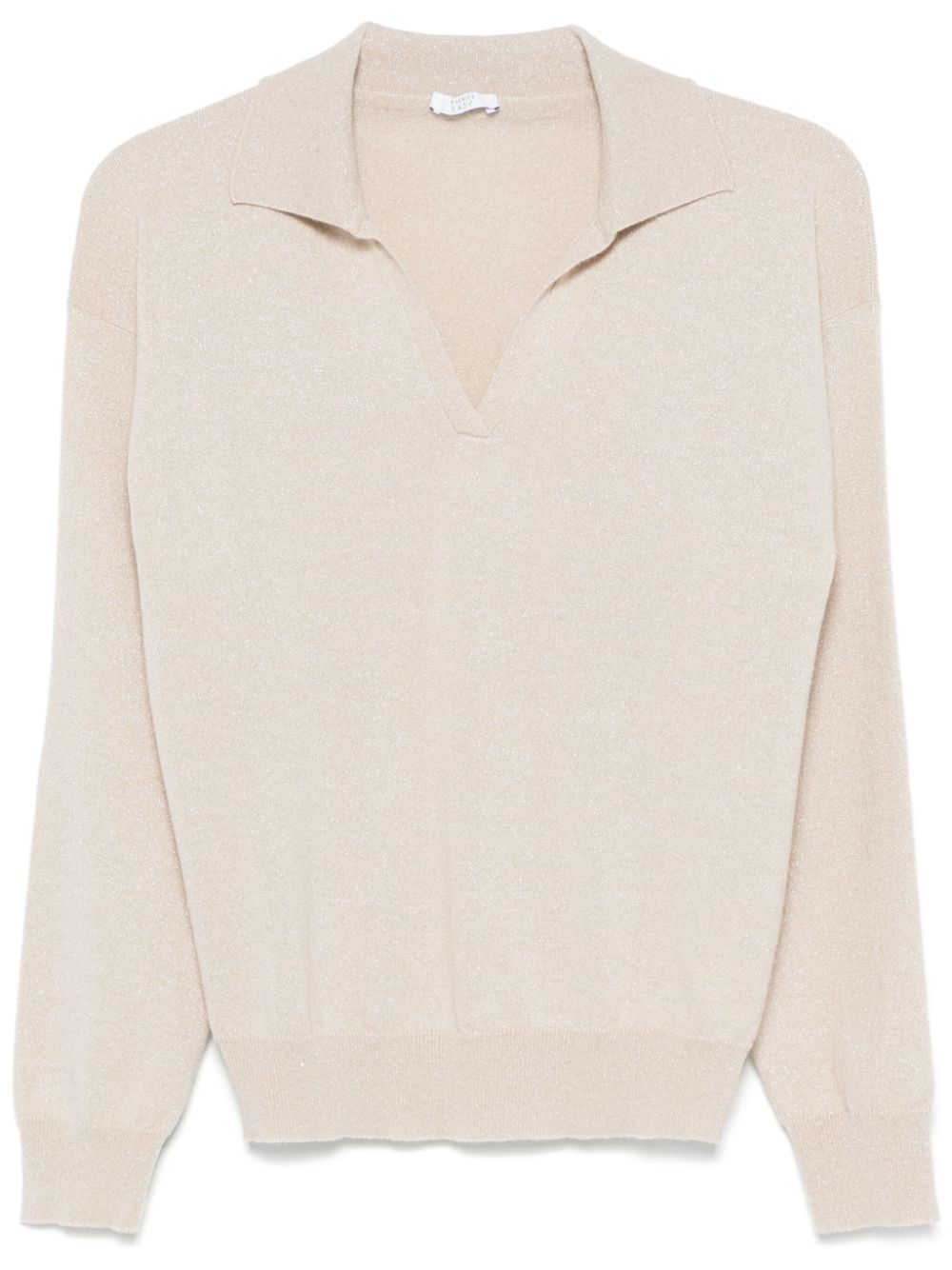 Peserico lurex polo top - Neutrals