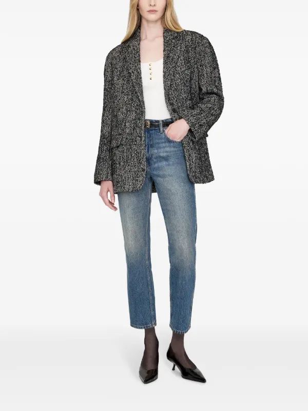 【関税込み】ANINE BING ブラック Quinn レザーコート ANINE BING Quinn Coat in Black | REVOLVE