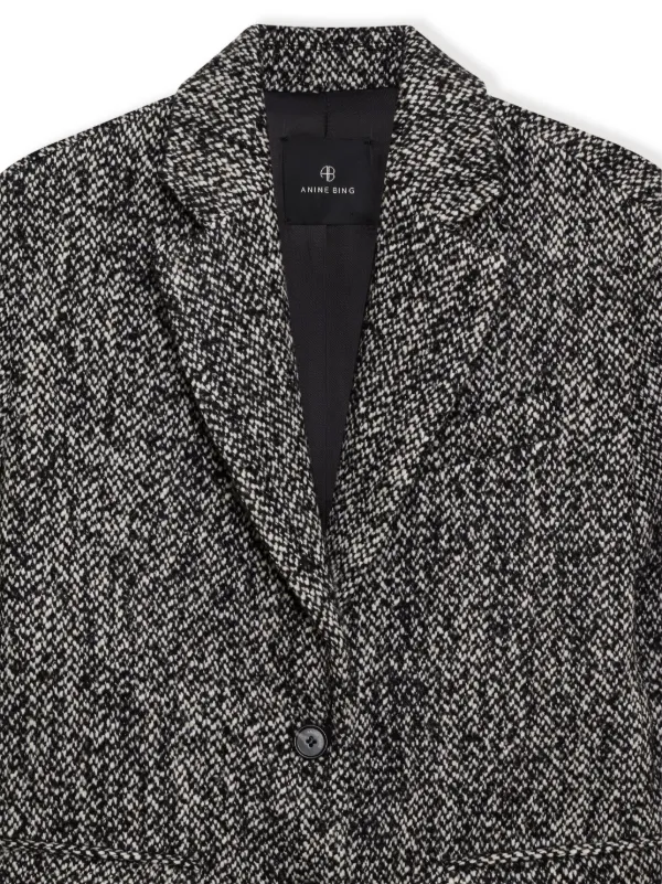 【関税込み】ANINE BING ブラック Quinn テーラードジャケット ANINE BING Quinn Blazer - Black Cashmere Blend