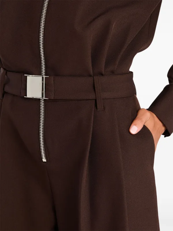 SEROYA Vera Crepe Jumpsuit Brown FARFETCH ID