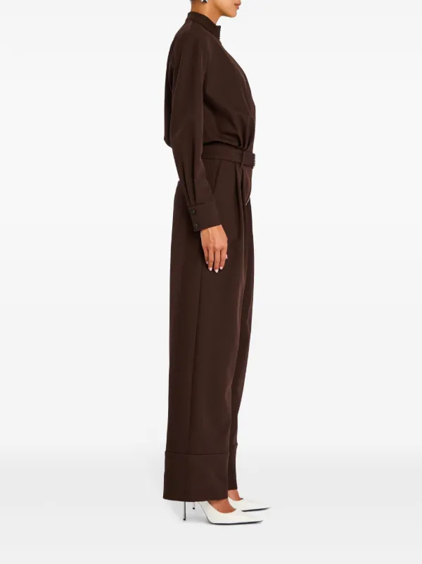 SEROYA Vera Crepe Jumpsuit Brown FARFETCH PH