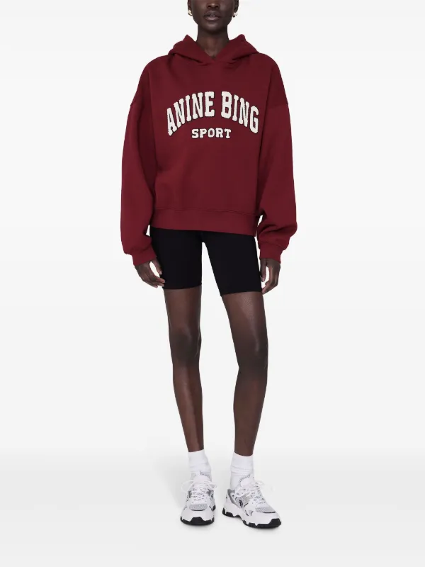ANINE BING Alec Sport Hoodie | Red | FARFETCH