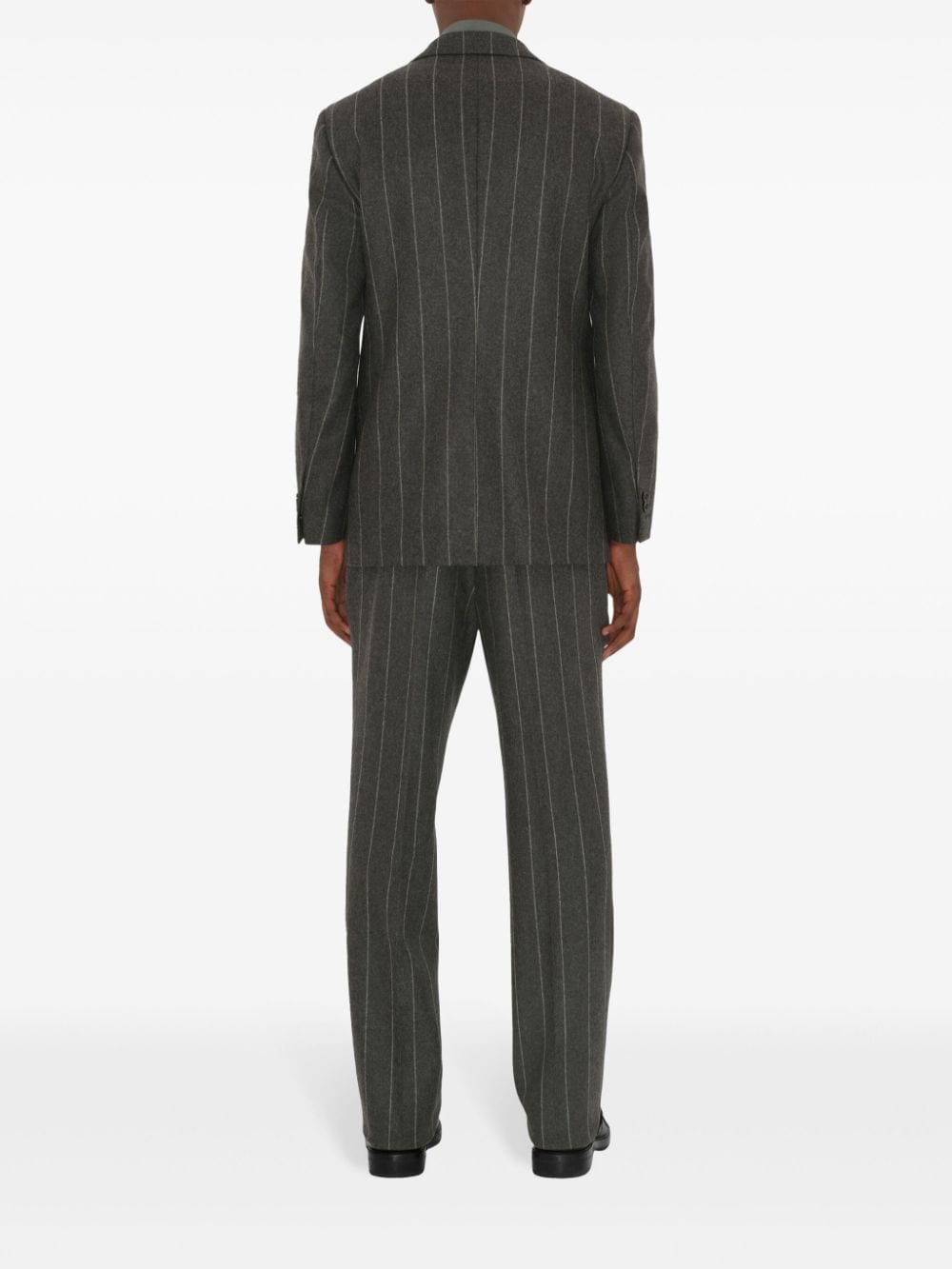 Shop Burberry Pinstriped Tailored Trousers In Grey