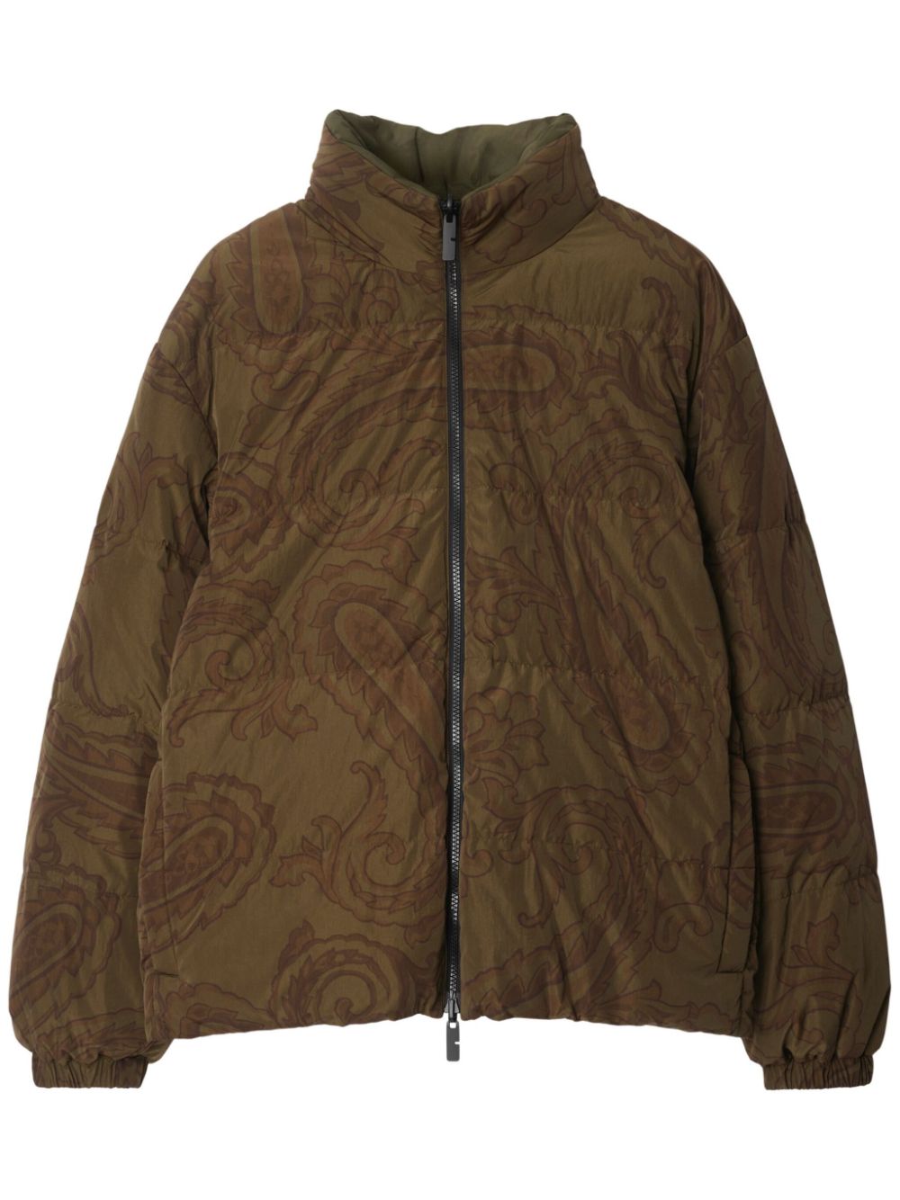 reversible paisley puffer jacket