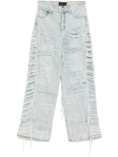 Who Decides War ultra-flare distressed jeans