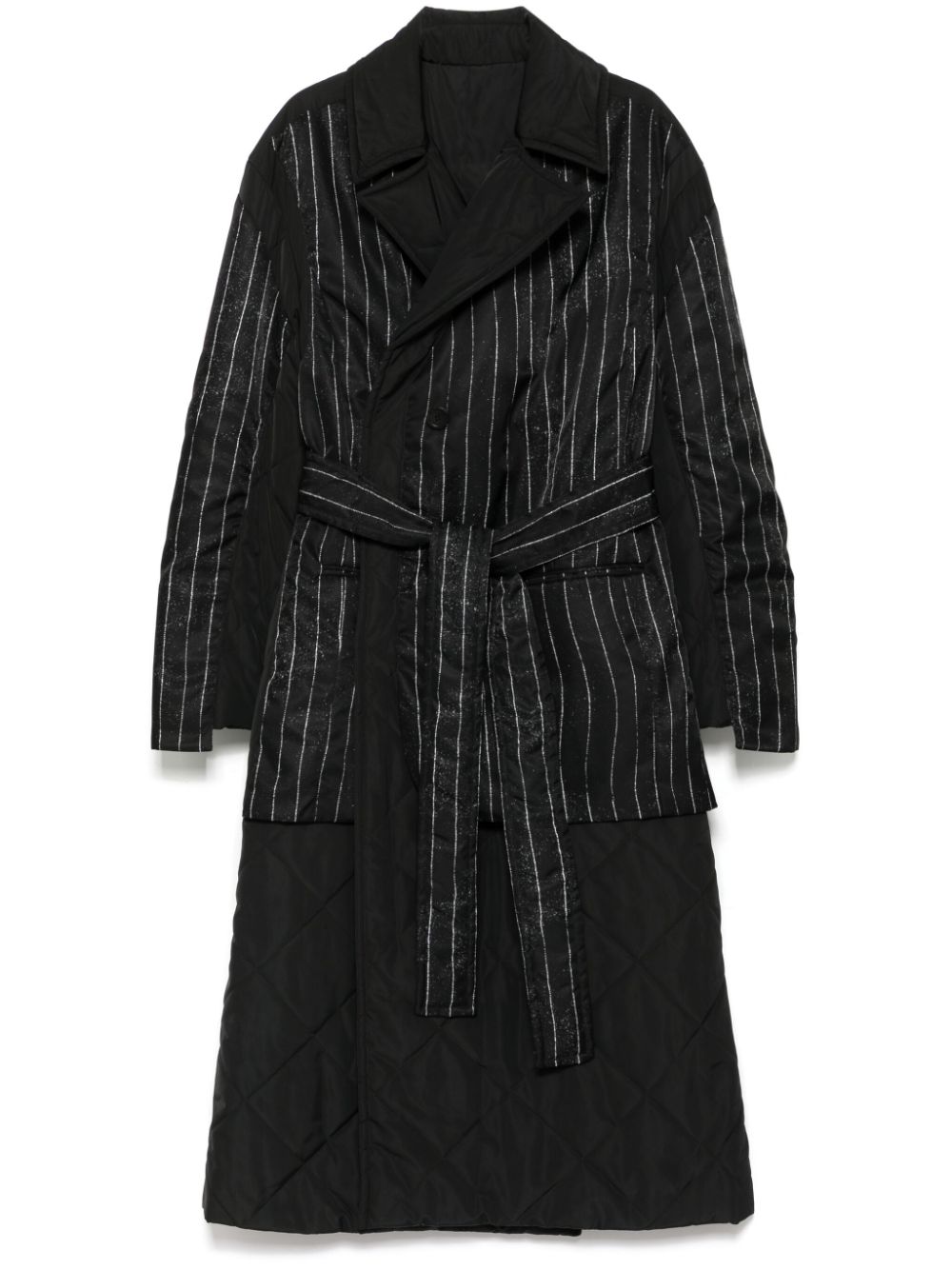 striped padded coat