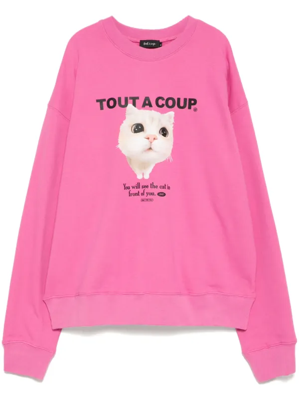 Cat print sweater best sale