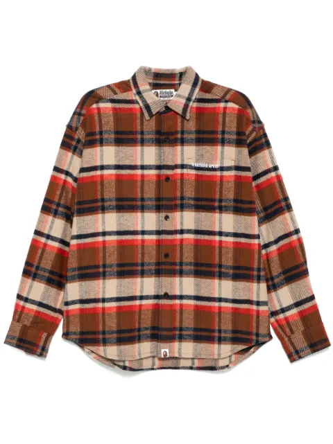 A BATHING APE® camisa con motivo de cuadros