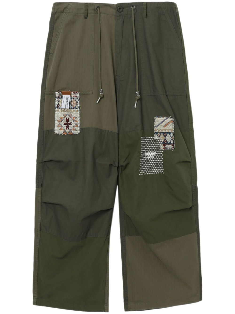 Musium Div. patchwork trousers Groen