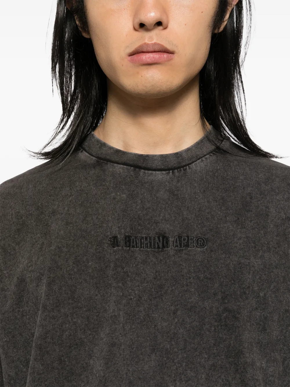 A BATHING APE T-shirt met geverfd logo Grijs