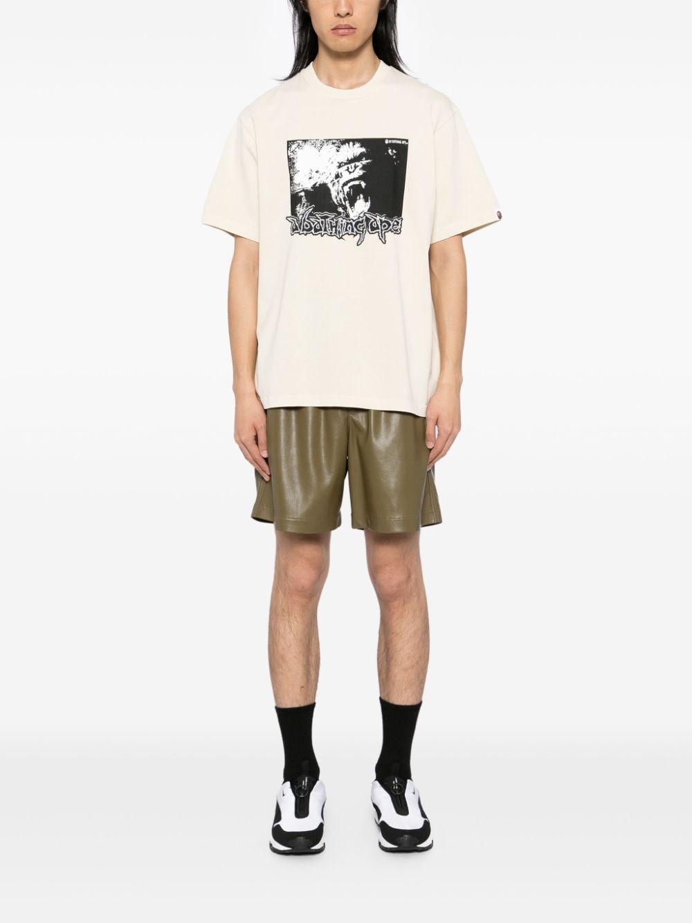 A BATHING APE® T-shirt met grafische print - Beige