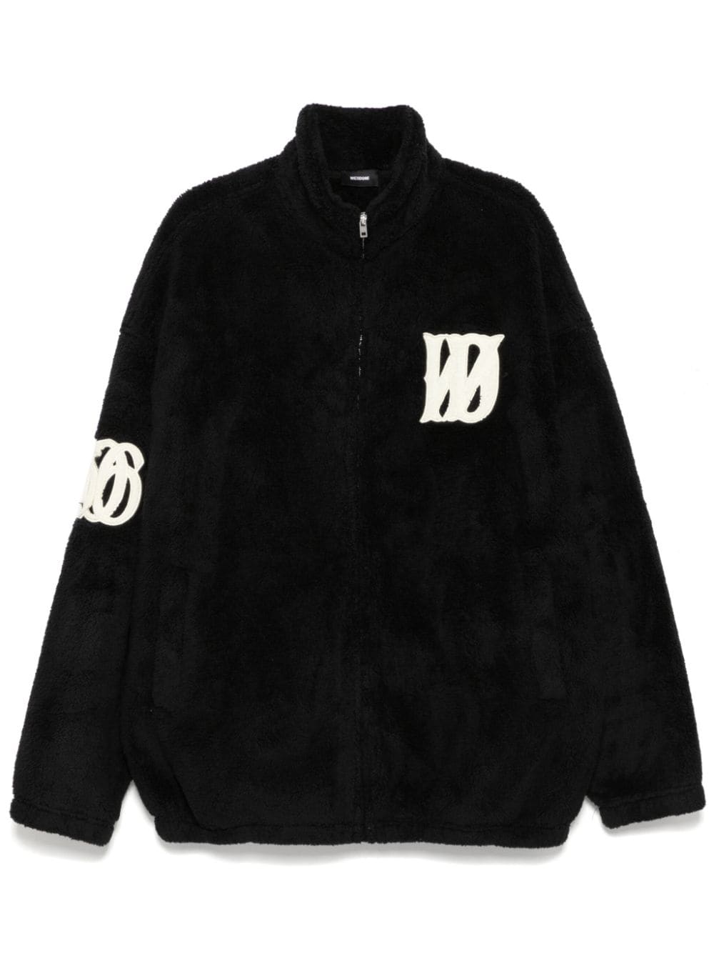 We11 Done Boucle Logo Fleece Jacket In Black