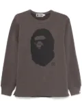 A BATHING APE® Ape head brushed-cotton sweatshirt - Grey