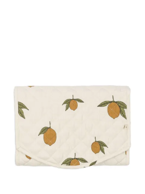 Konges Sløjd lemon-print quilted changing mat
