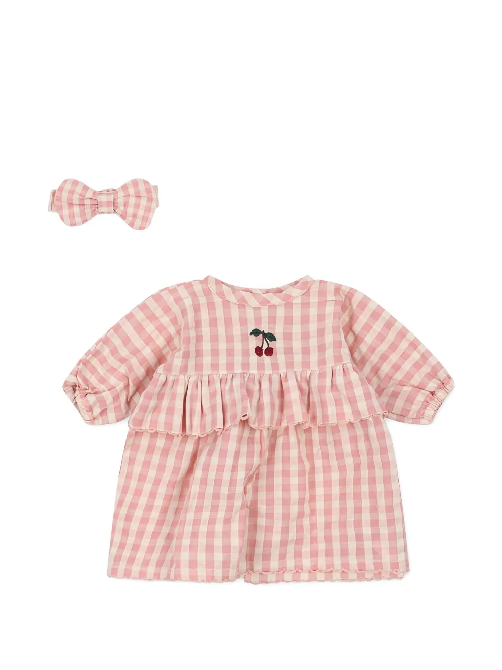 Konges Sløjd gingham cherry doll dress set | Pink | Image 1