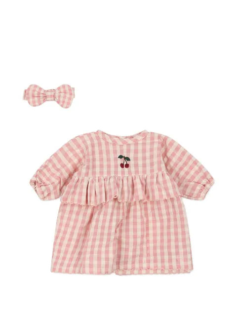 Konges Sløjd gingham cherry doll dress set