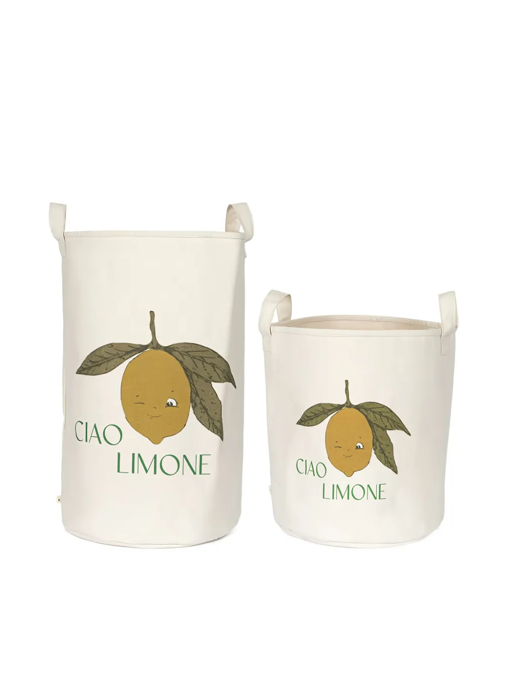 Konges Sløjd lemon-print toy-storage baskets (pack of two) - ニュートラル Konges Sløjd lemon-print toy-storage baskets (pack of two) - ニュートラル