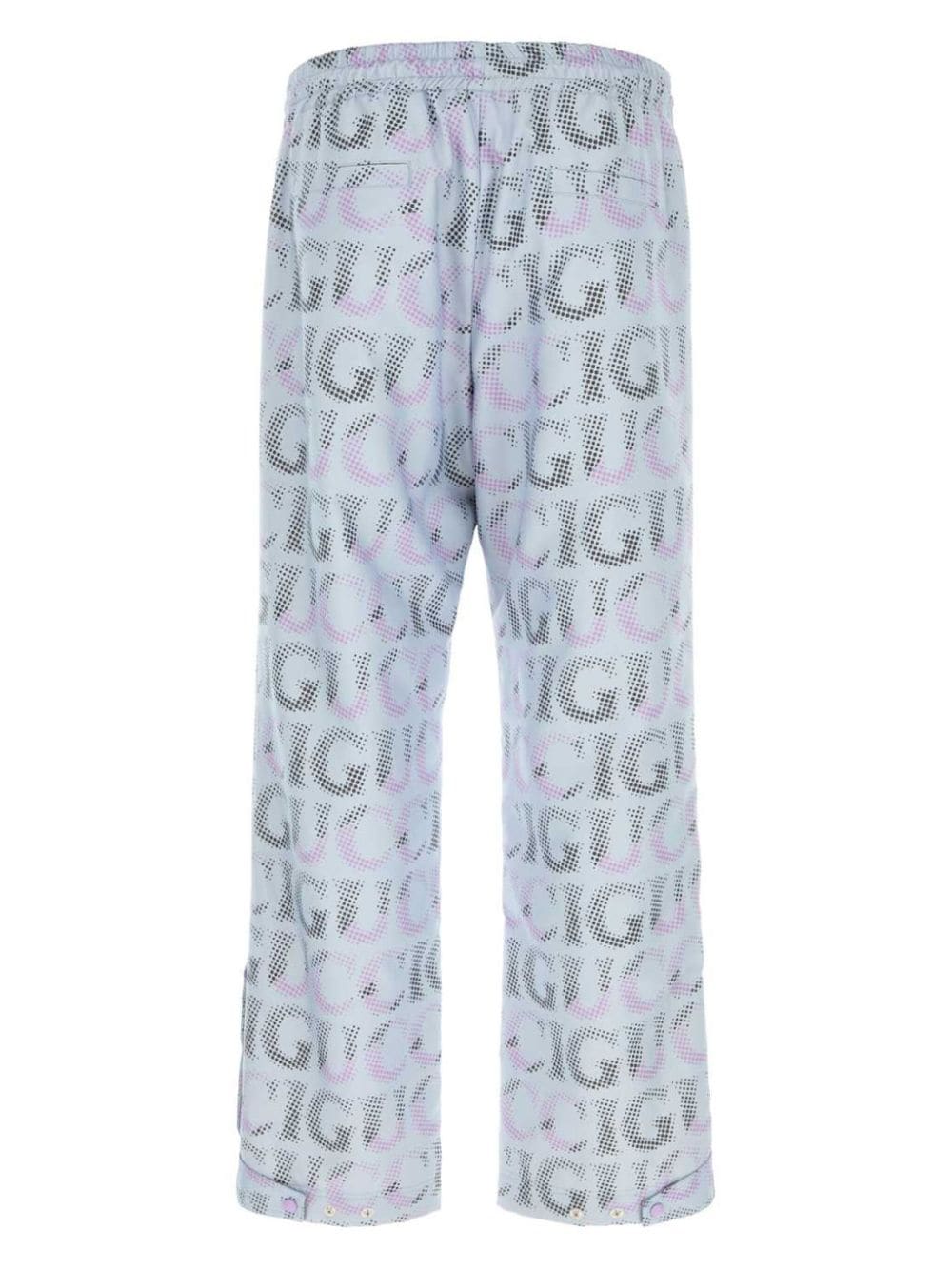 Shop Gucci Logo-print Straight-leg Trousers In Purple