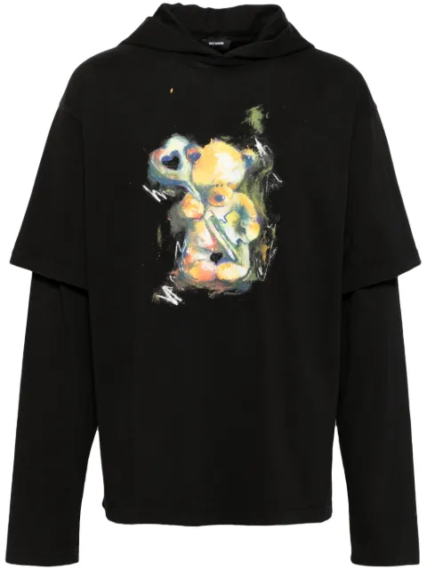We11done teddy bear layered hoodie