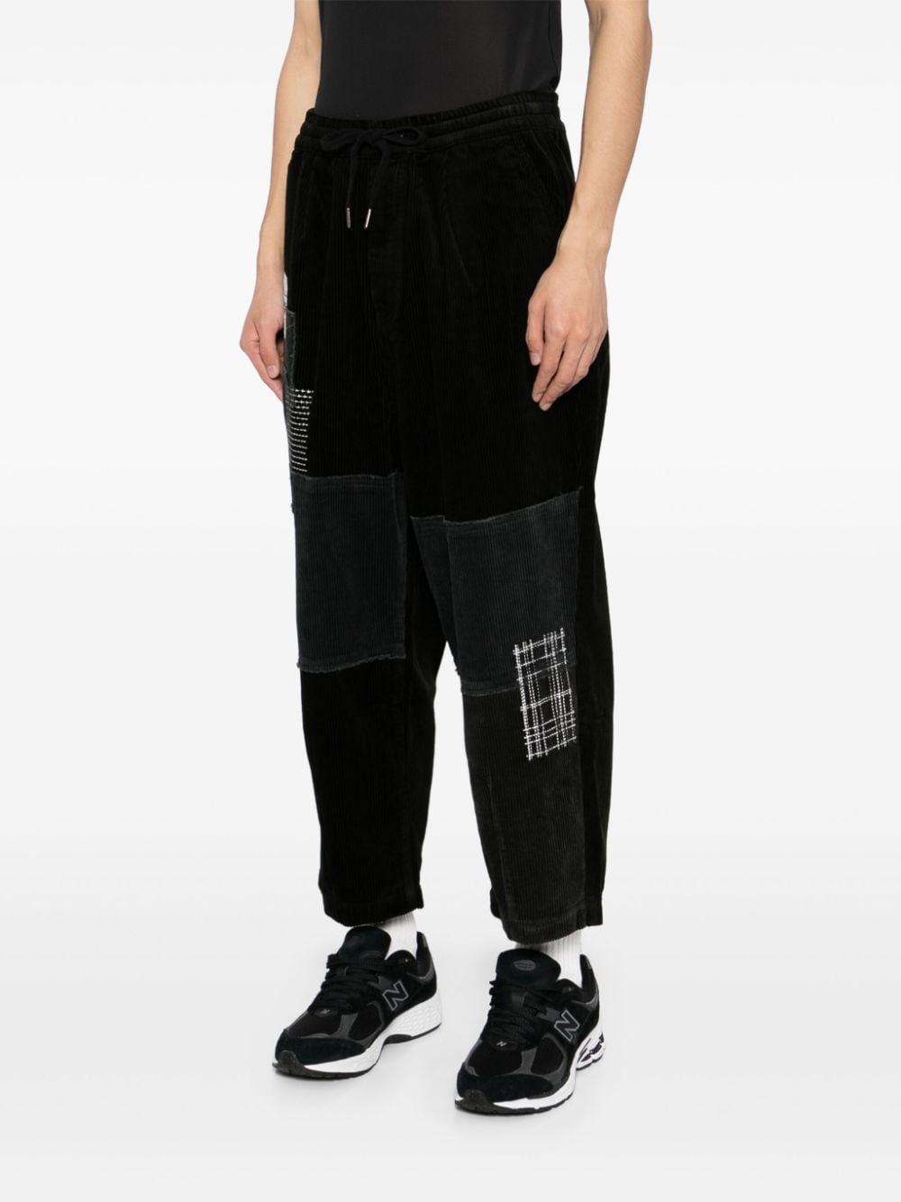 Shop Musium Div. Patchwork Corduroy Trousers In Black