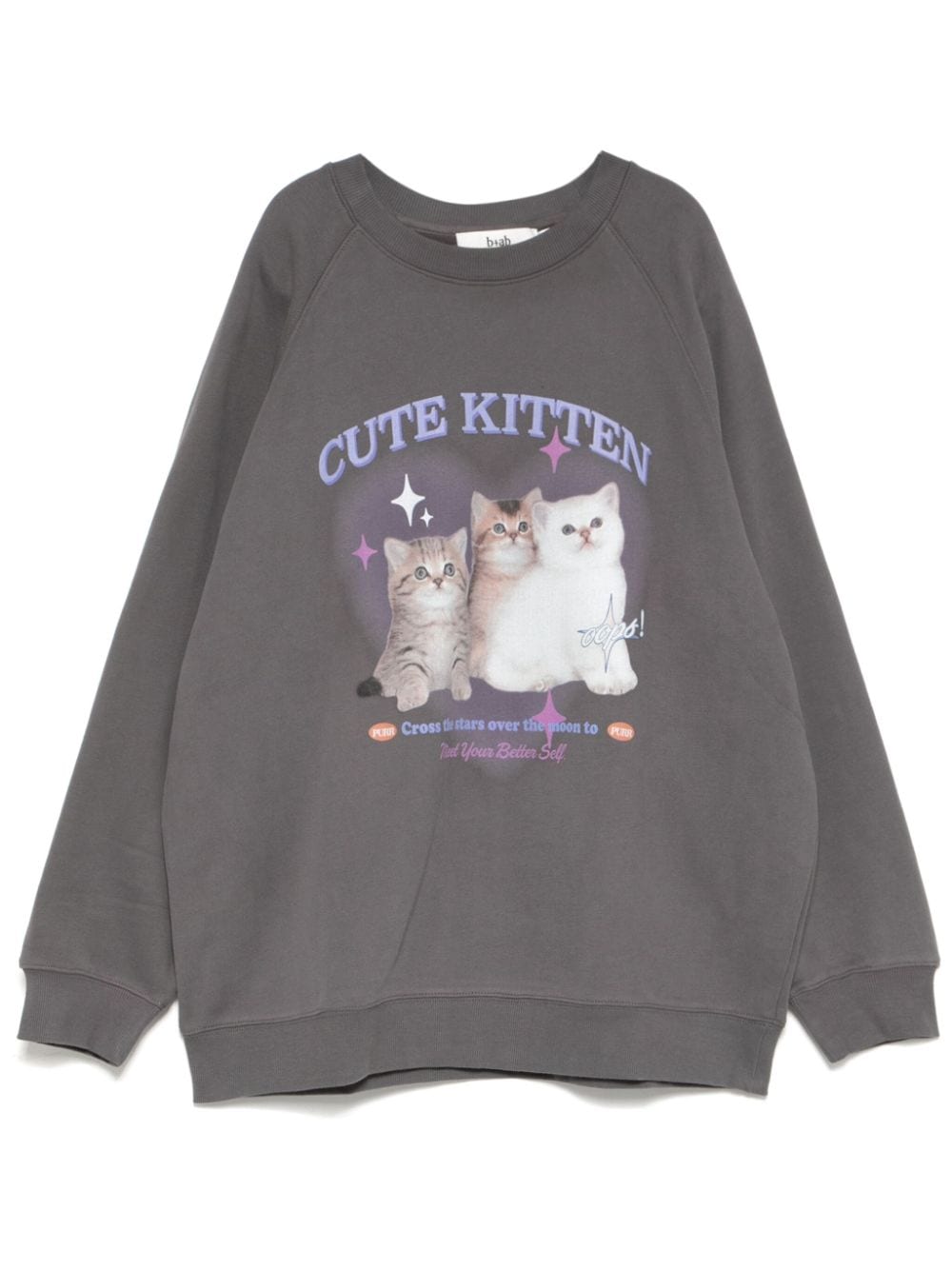 B+ab Cute Kitten Sweatshirt In Gray