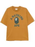 A BATHING APE® STA houndstooth college T-shirt - Brown