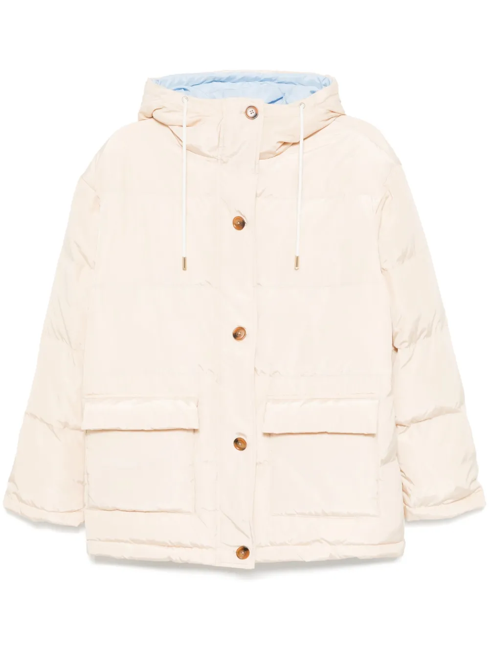 Shop Tout A Coup Hooded Down Jacket In 中性色