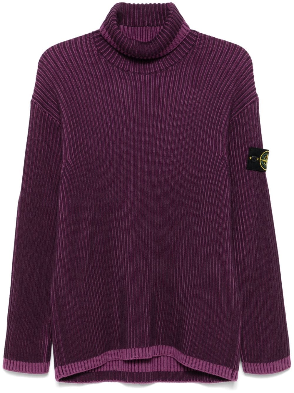 Stone Island Compass Badge Sweater In Purple