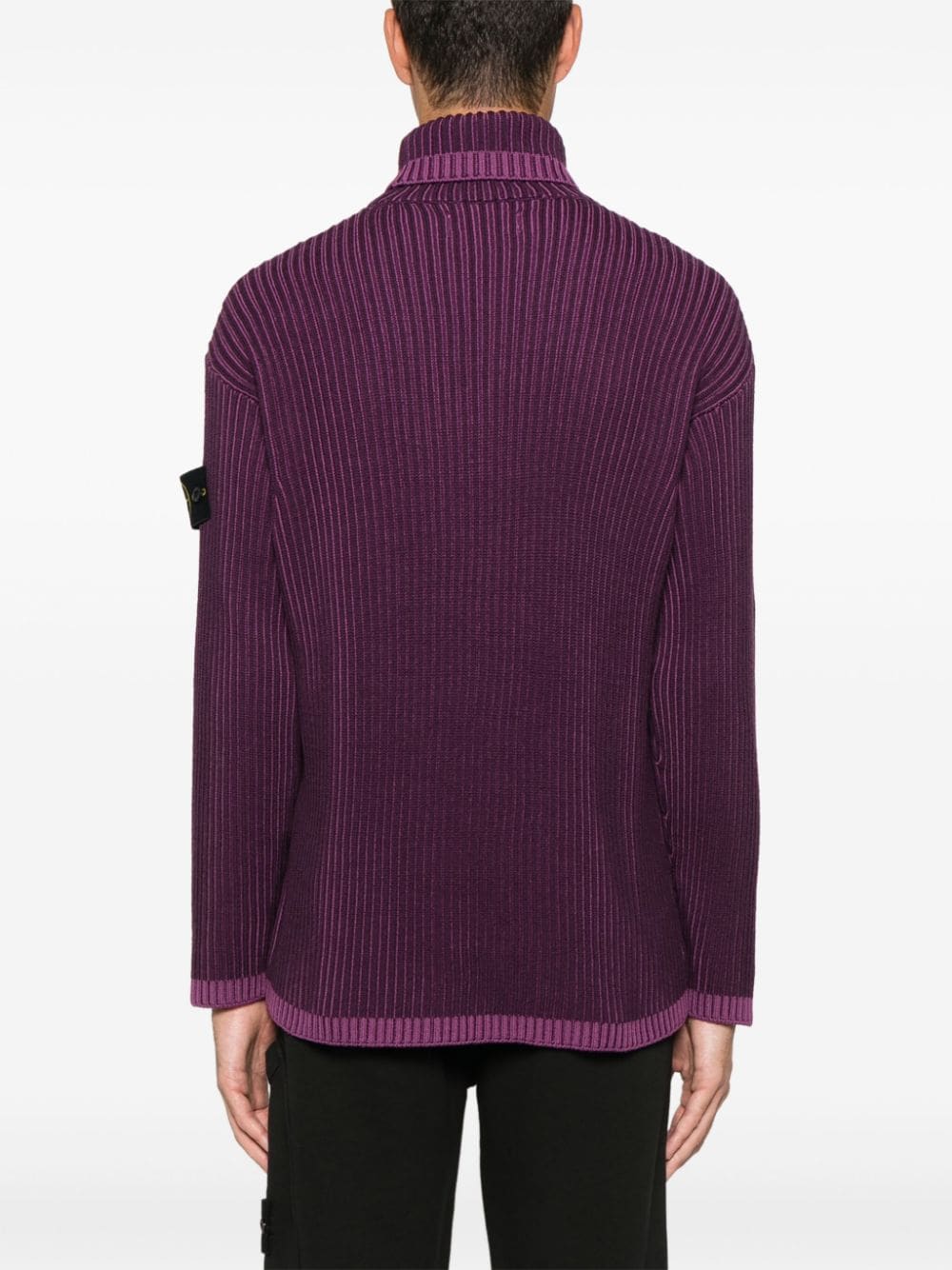 Shop Stone Island Compass Badge Sweater In Purple