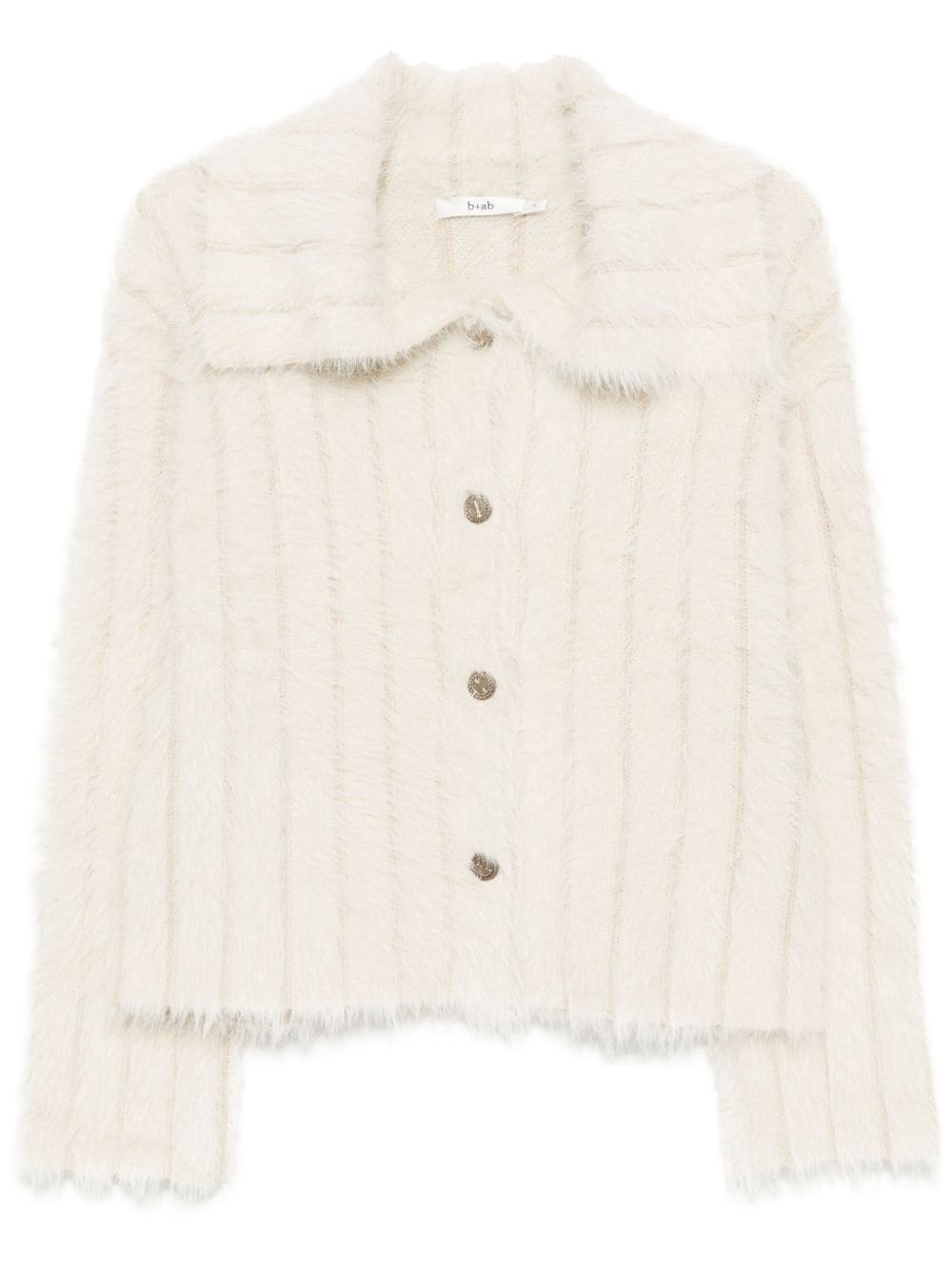 B+ab Faux Fur Cardigan In Gold