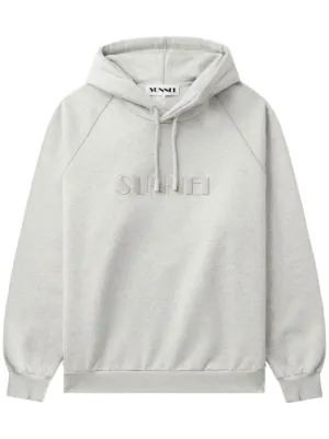SUNNEI EMBROIDERED HOODIE スンネイ パーカー Sunnei Small Logo Embroidered Unisex Hoodie Gray PRTWXJER008