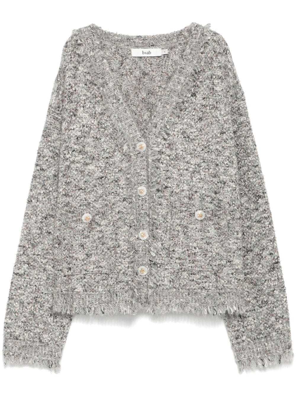 B+ab V-neck Cardigan In Gray