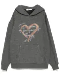 b+ab graphic-print hoodie - Grey