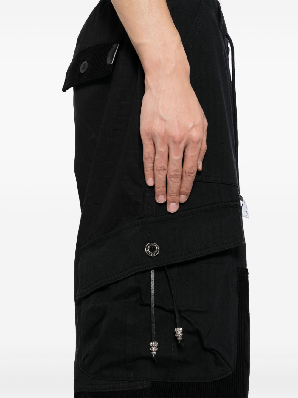 Shop Musium Div. Patchwork Pants In Black