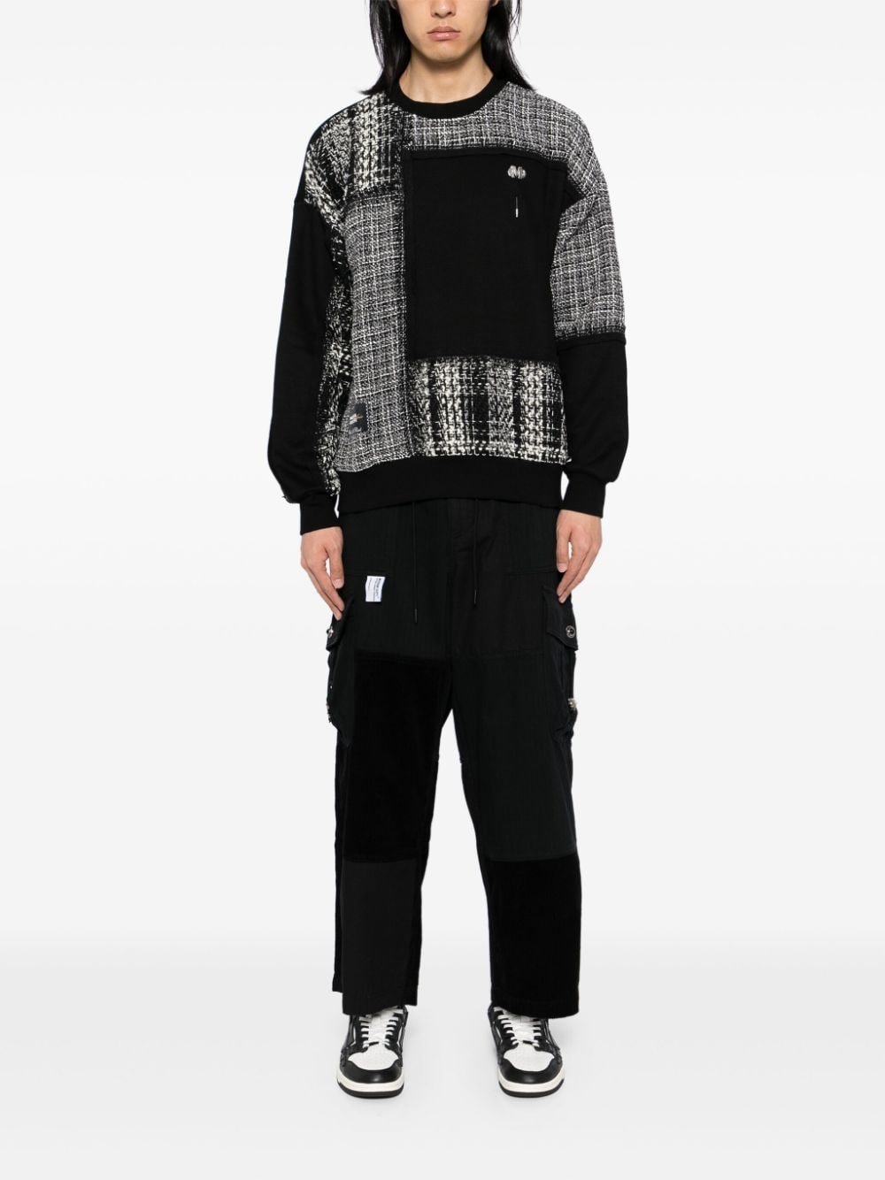 Shop Musium Div. Patchwork Pants In Black