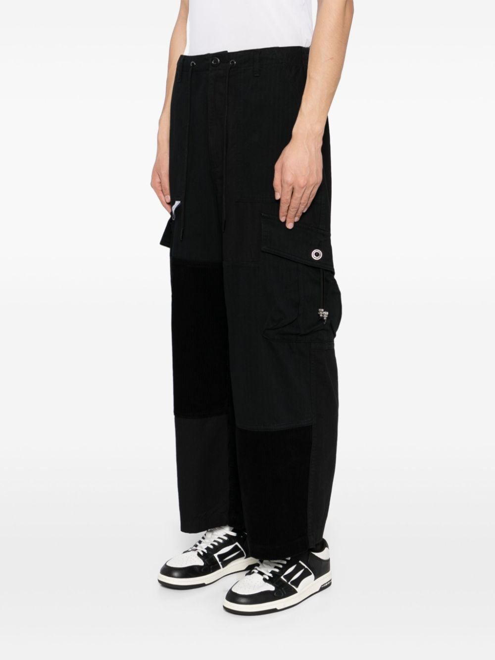 Shop Musium Div. Patchwork Pants In Black