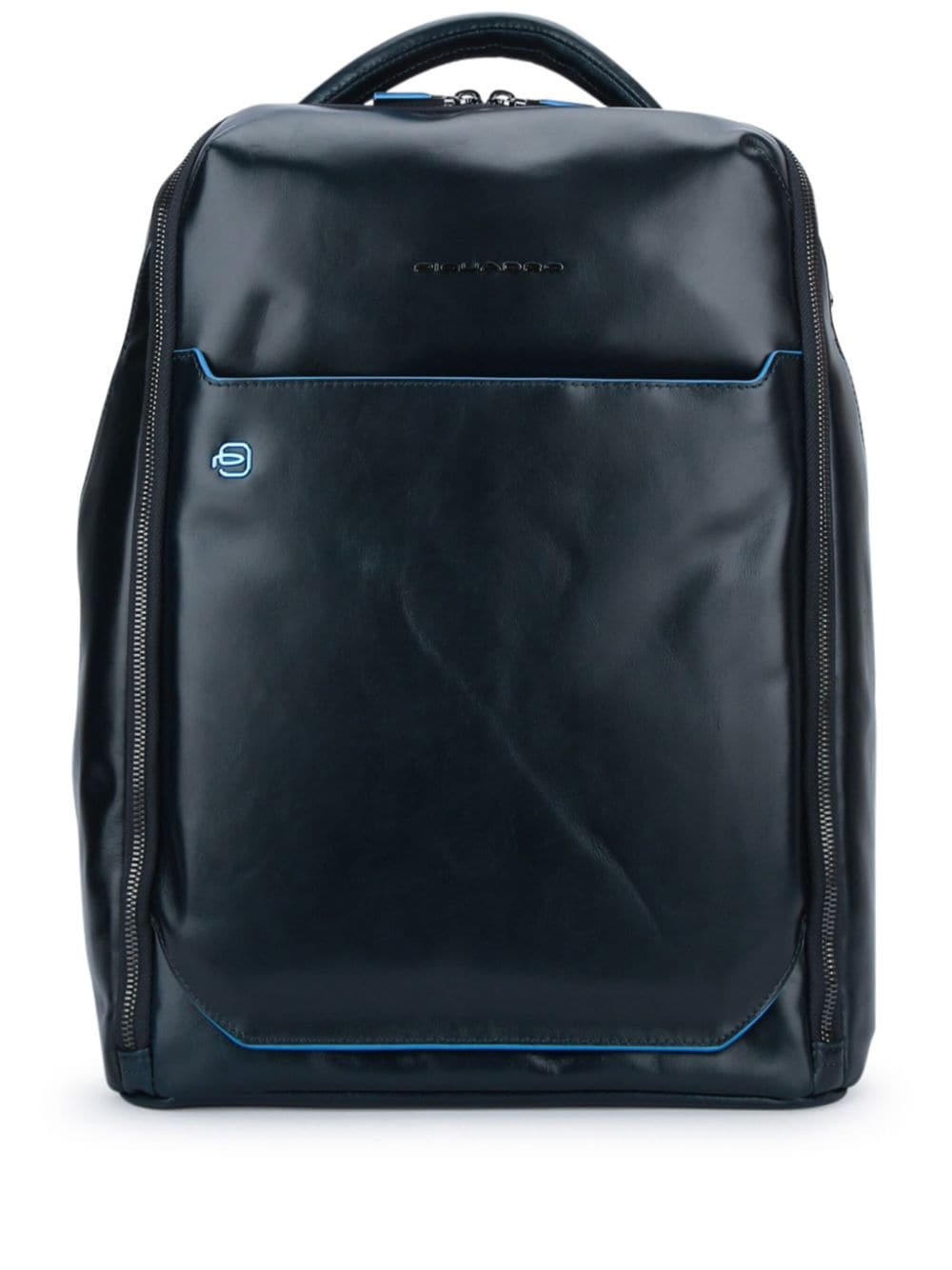 Shop Piquadro Leather Backpack In Blue