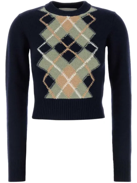 AMI Paris argyle-jacquard jumper