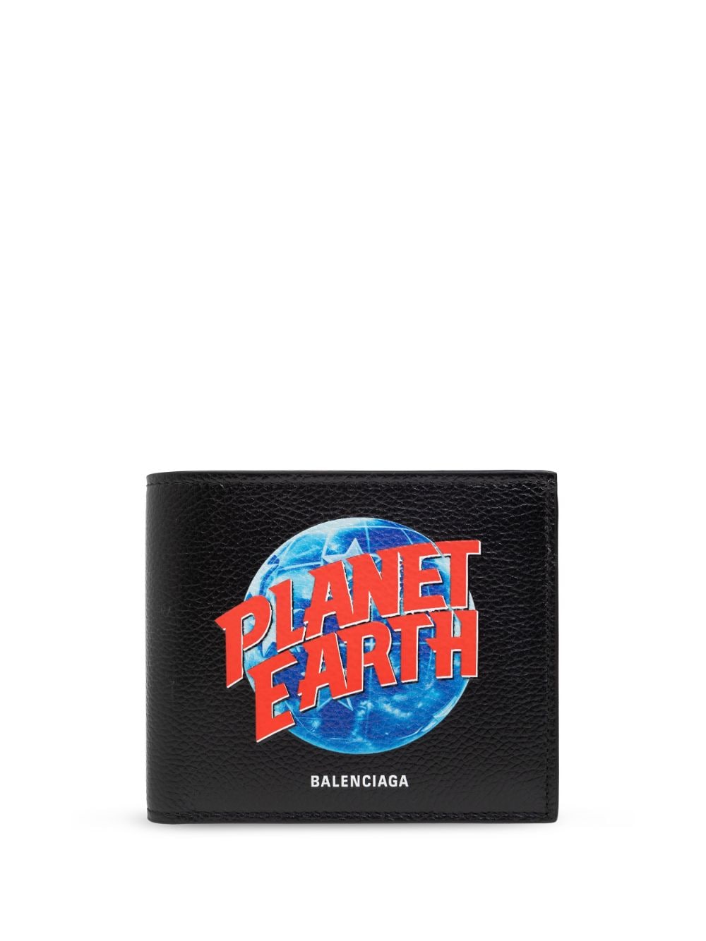 Shop Balenciaga Printed Wallet In Black