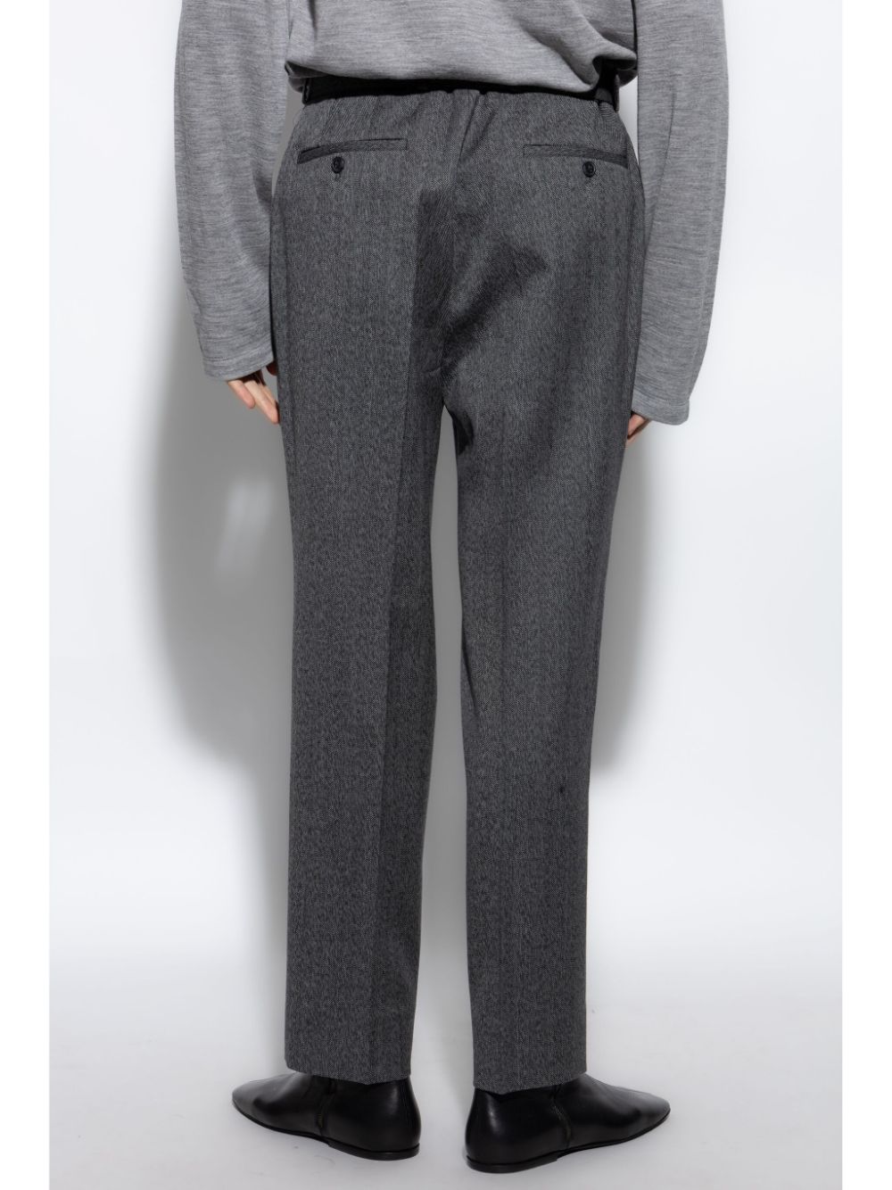 Shop Officine Generale Virgin Wool Trousers In Grey