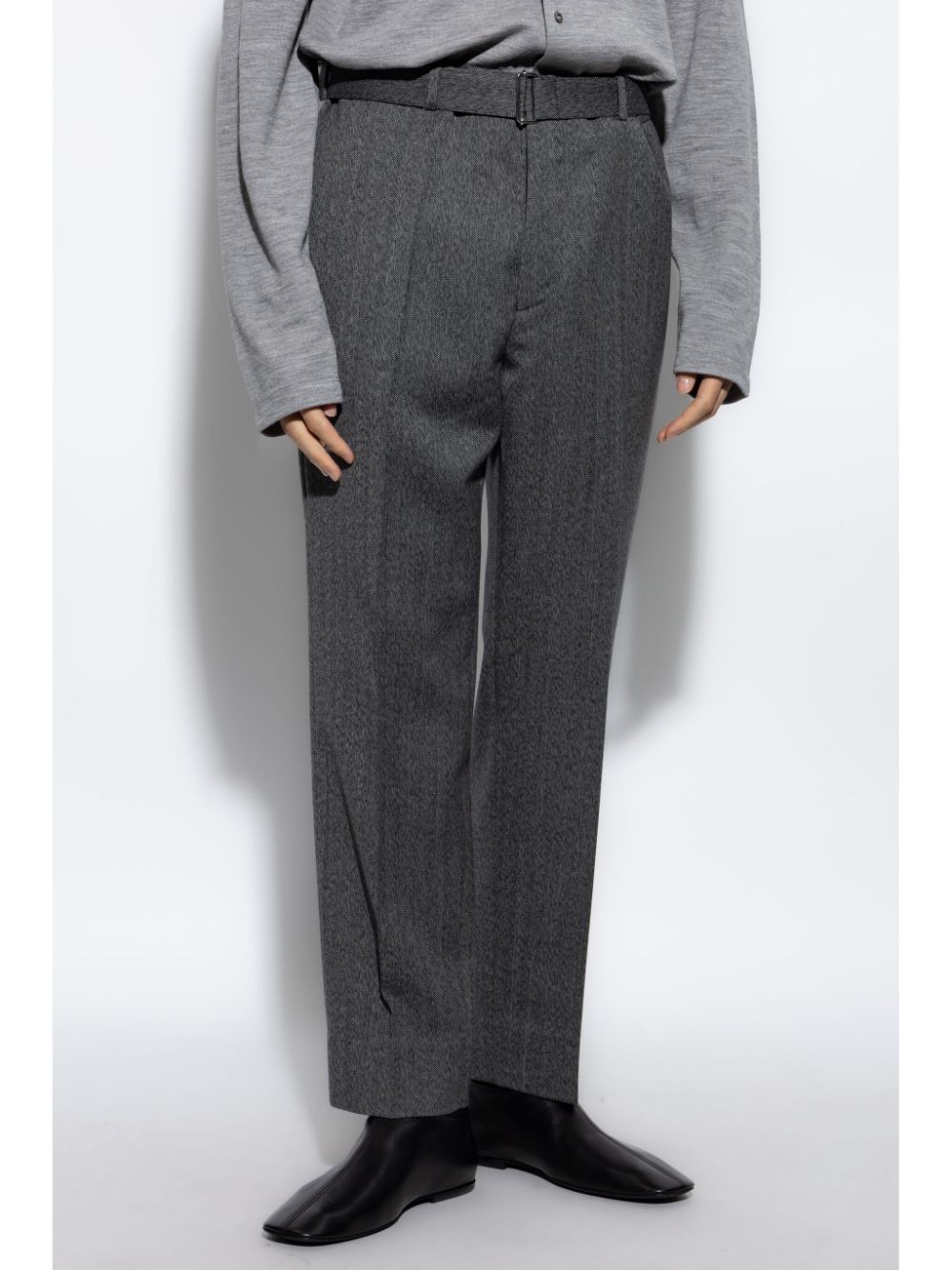 Shop Officine Generale Virgin Wool Trousers In Grey