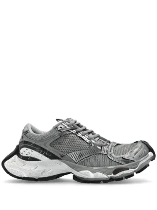 Beige Stapler distressed mesh and rubber sneakers