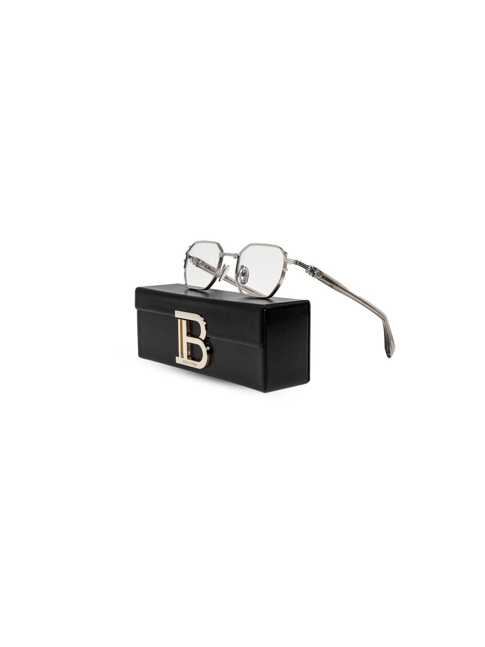 Shop Balmain Eyewear Geometric-frame Glasses In 银色