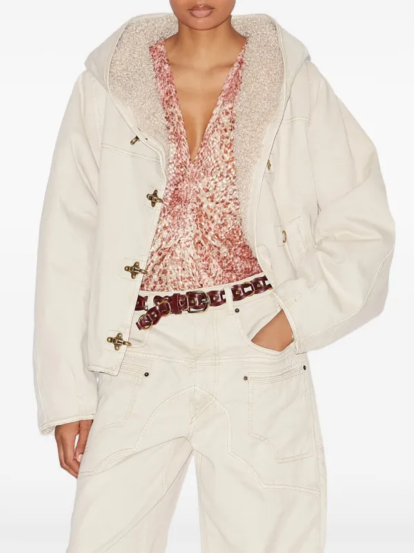【関税込み】Isabel Marant ベージュ Biane デニムジャケット ISABEL MARANT Biane Denim Jacket | Neutrals | FARFETCH