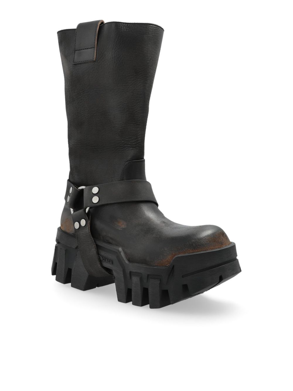 Balenciaga 80mm chunky leather boots Black